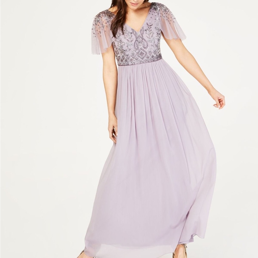 Adrianna Papell Beaded Sequined Gown NWT